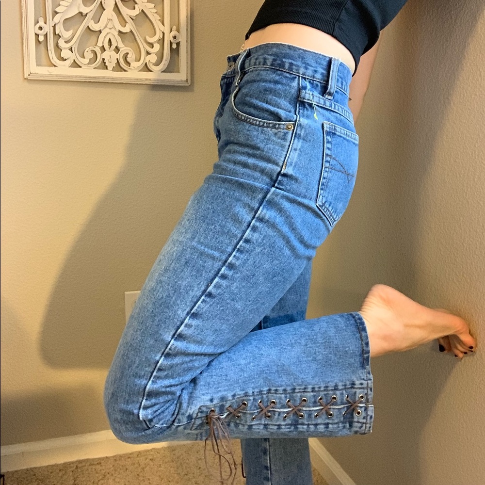 Zana Di Vintage Lace-up Bootcut Jeans
